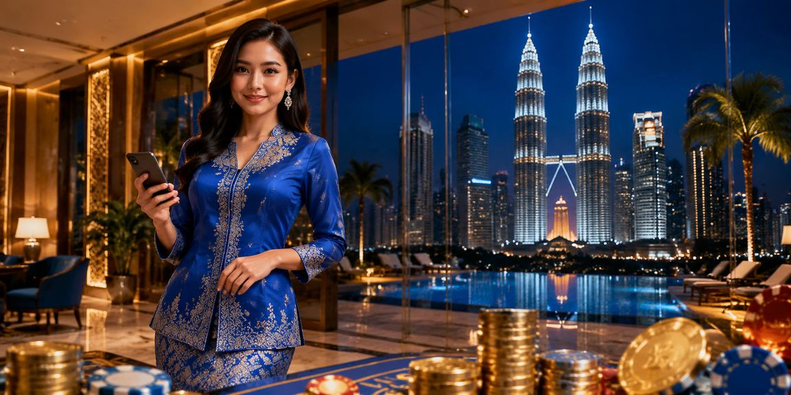 Wanita berbaju kurung di Kuala Lumpur mendaftar akaun 81800 melalui telefon mudah alih